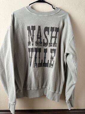 Zutter Nashville Corded Crew Neck Light Sweatshirt Womens Large Oversized